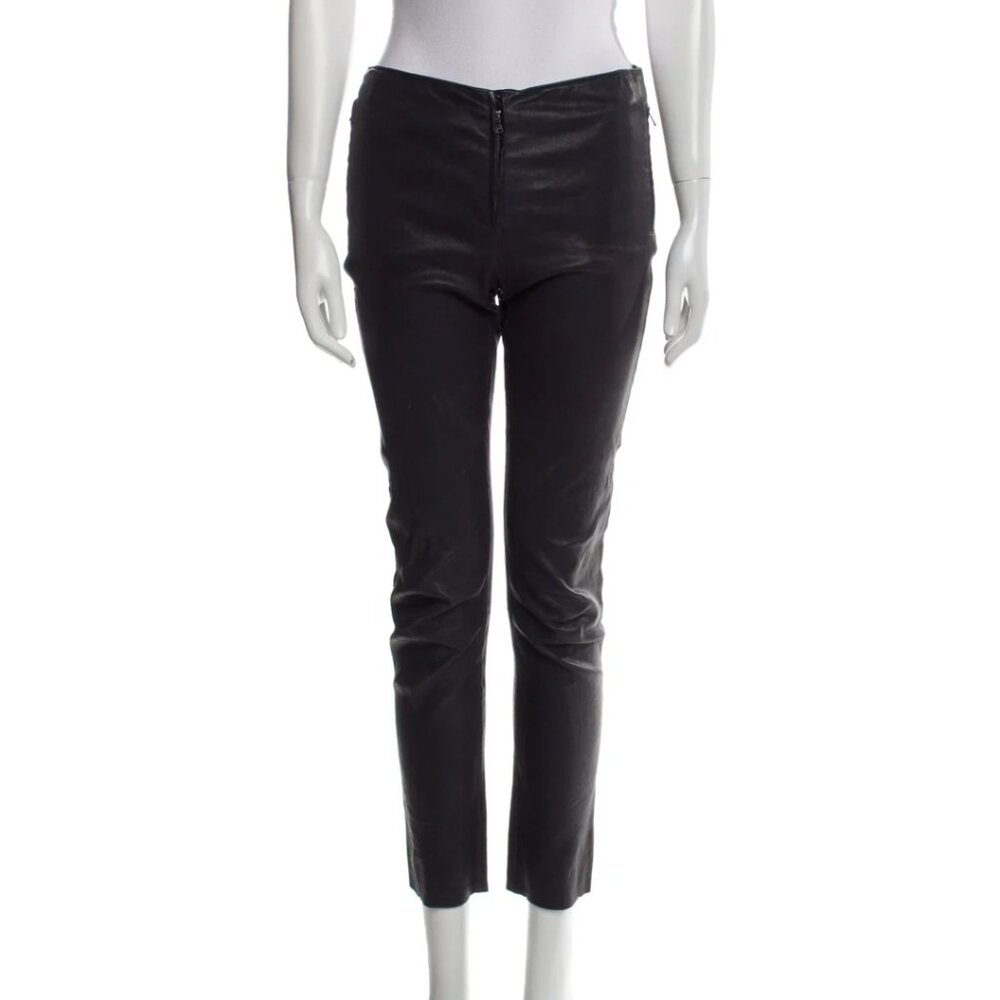 Zac Posen black leather pants